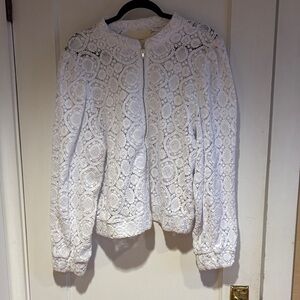 Anthropologie Elegant White Lace Jacket